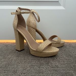 Madden Girl Platform Block Heel Raffia